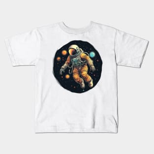 Astronaut in space Kids T-Shirt